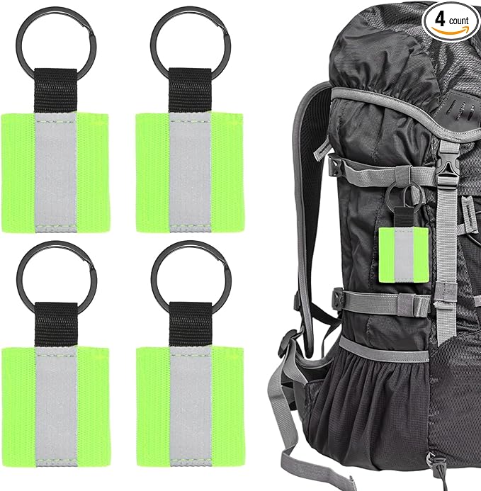 Safety Reflector Pendant, Fabric Reflective Safety Keychain Gear for Backpack & Running & Cycling