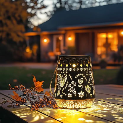 Solar Lanterns Outdoor Decor Waterproof,Hummingbird Hanging Gifts for Women, Mom, Solar Garden Lights Metal Fall Decoration for Outside,Yard, Patio,Garden,Porch,Pool