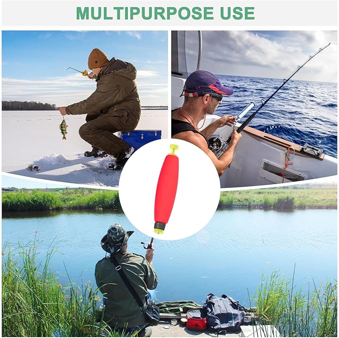 Fishing Bobbers Floats, EVA Foam Weighted Bobbers for Crappie/Bluegill/Trout Bass/Catfish, Clip-on Floats Slip Corks