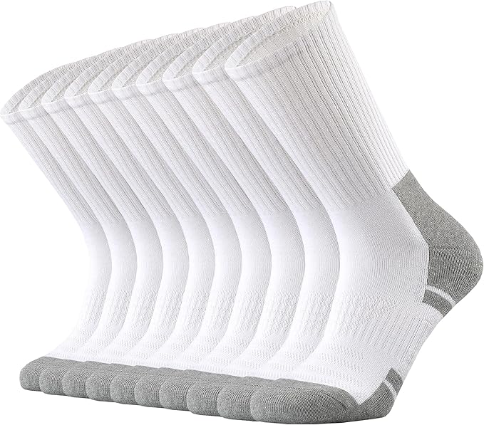 Ortis Men's Cotton Cushion Crew Socks Moisture Wicking Breathable Thick Warm Thermal for Athletic Heavy Duty Work Boot