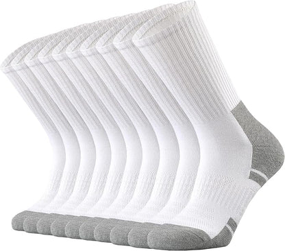 Ortis Men's Cotton Cushion Crew Socks Moisture Wicking Breathable Thick Warm Thermal for Athletic Heavy Duty Work Boot