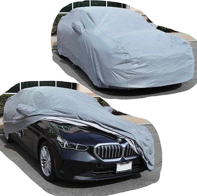 All Weather Waterproof car Cover Good for rain Snow uv Protection dust Large Sport Sedan CTS A7 Ghibli Gran Coupe CT5 A6 Trans Am Firebird Gray