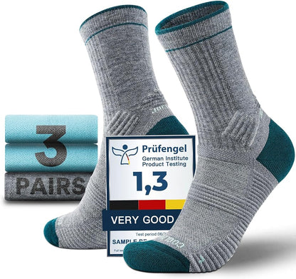 Merino Wool seamless Hiking Socks Moisture Wicking Anti-Blister Breathable Cushioned Compression Womens