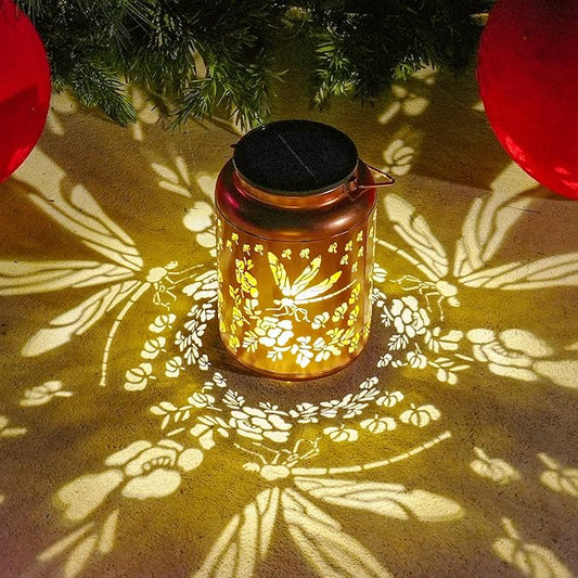 Dragonfly Solar Lanterns Outdoor Waterproof, 14.6'' Large Lamps, Upgraded 2000mAH Battery, Metal Christmas Gift, Birthday Gifts for Women Mom Grandma, Garden Yard Patio Lawn Pathway Decor