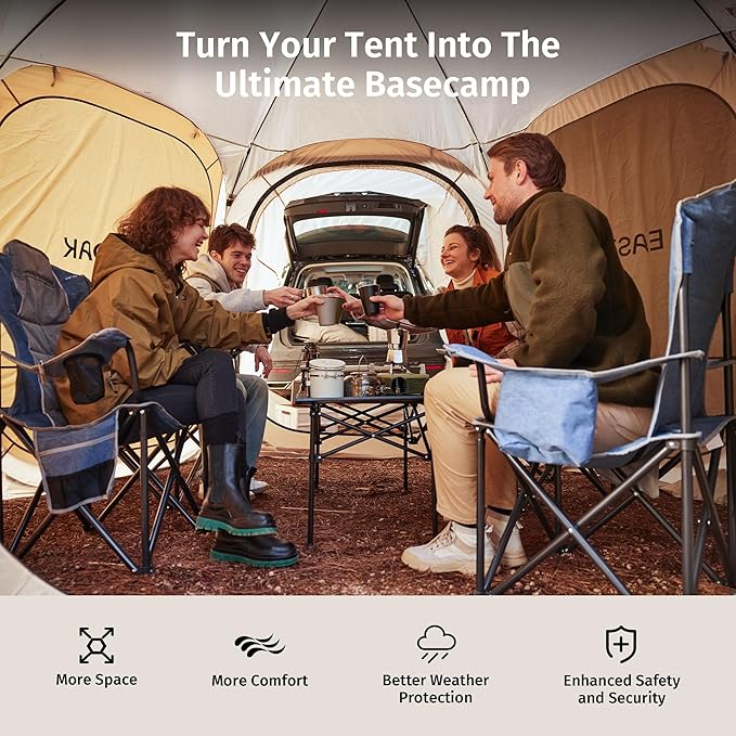 East Oak SUV Tailgate Tent Extension | Camping Shade for SUV, Truck & Hatchback | Windproof & Waterproof Canopy for Outdoor Adventures | Designed for 12x12 FT East Oak Camping Tent