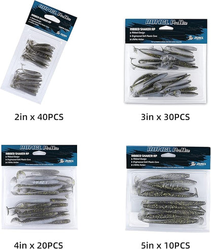 RUNCL Swimbaits Paddle 10/20/30/40PCS, 5/4/3/2 Inchs Paddle Tail, Soft Lure for Trout Crappie Bass, Durable Plastic Bait Swimmer for Saltwater/Freshwater, Fishing Lover's Gift