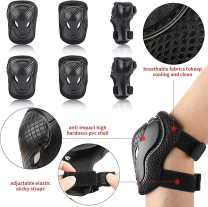 Kids Bike Skateboard Helmet Pad Set,Toddler Cyling Protective Gear Knee & Elbow Pads Wrist Guards for 5-8-10-12-14-16 Years Girls Boys Bicycle Scooter Roller Skate Inline Skating Rollerblading