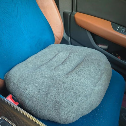 Super Thicken Car Seat Cushion for Adults-Car Booster Seat for Short Drivers-Increase The Field of View by 12cm/4.7in,Plush shell, breathable,with handle,easy to carry,for Cars,Office,Home(Light Gray）