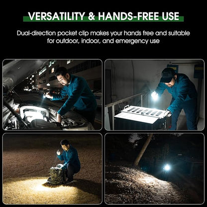 Rechargeable Flashlights 1200 Lumens EDC Flashlight, AA Pocket Flashlight High Lumens with Clip, Super Bright Small Flashlights, 4 Modes Flash Light for Camping, Home, and Emergencies (Orange)