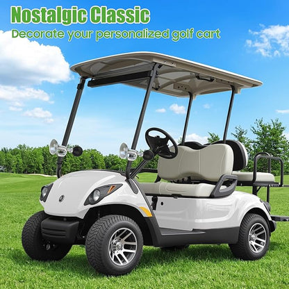 10L0L Golf Cart Bugle Horn, Retro Chrome Snail Air Horn for Yamaha, EZGO, Club Car | Loud & Classic Safety Horn | Universal Fit for Golf Carts, Bikes, Boats | Stainless Steel & Weatherproof