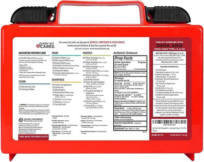 Be Smart Get Prepared OSHA/ANSI First Aid Kit - 50 Person, 250 Pieces - Designed for Home, Business, School, Industrial, and Restaurants - Compact & Portable