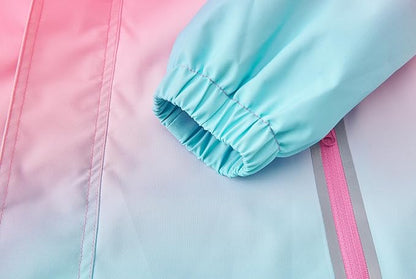 MGEOY Boys Girls Rain Jackets Lightweight Waterproof Hooded Raincoats Windbreakers for Kids 4-14Y