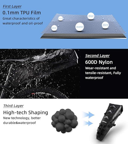 ROCKBROS Bikepacking Bag Waterproof Bike Saddle Bag Large Capacity Bikepacking Seat Bag Road Mountain Bike Seat Bag Max 10L