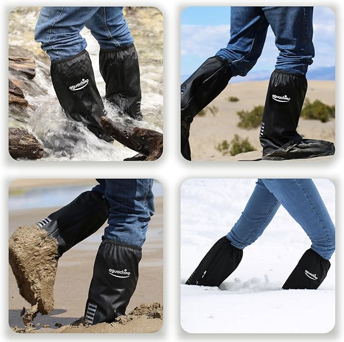 Waterproof Shoe Covers - Unisex Rain & Snow Boot Covers, Reusable Cycling & Gardening Overshoes