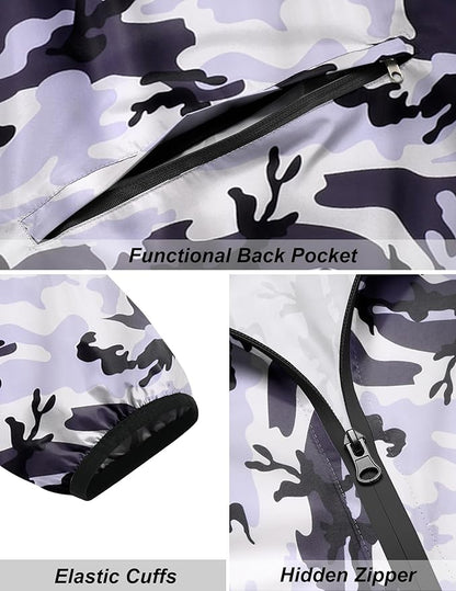 COOFANDY Men's Packable Rain Jacket Lightweight Waterproof Raincoat with Hood Travel Hiking Golf Windbreaker