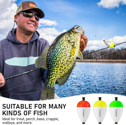 THKFISH Peg Floats Slotted 12PCS Catfish Fishing Floats Foam Slip Bobbers for Fishing Santee Rig Crappie Panfish Bass Trout, 1.2in 2in