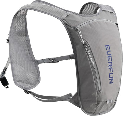 EVERFUN Hydration Backpack Running Vest Small Hiking Water Backpack with 1.5L Water Bladder for Women Men, Lightweight Reflective Dayhike Hydro Pack for Trail Running, Biking, Race, Marathons