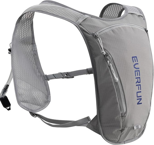 EVERFUN Hydration Backpack Running Vest Small Hiking Water Backpack with 1.5L Water Bladder for Women Men, Lightweight Reflective Dayhike Hydro Pack for Trail Running, Biking, Race, Marathons