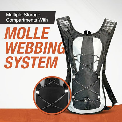 Military-Grade Hydration Backpack, 3L Water Reservoir Pack with Insulated Flow Tube, Tactical Outdoor Gear for Hiking Camping Cycling, Adjustable Padded Straps, Weather-Resistant Pack