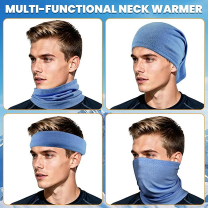 Fivali Winter Neck Warmer Gaiter: 4 Pack Windproof Face Cover Cold Weather Protection for Men Women Fleece Scarf for Skiing