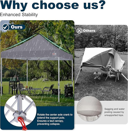 MASTERCANOPY Pop Up Canopy Tent Commercial Grade 10x10 Instant Shelter (Grey)