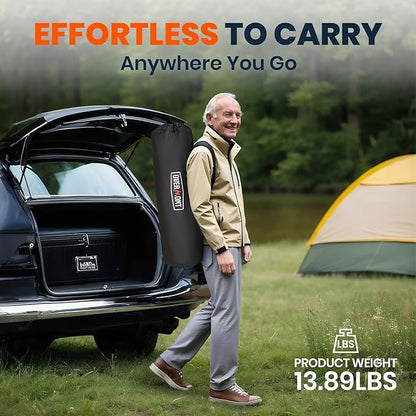 Overmont Back Support Camping Chair for Adults - Oversized with Adjustable High Backrest - Heavy Duty Folding Chair Supports 450 LBS - Cup Holder & Side Pocket – Perfect for Outdoor, Lawn, Beach Use