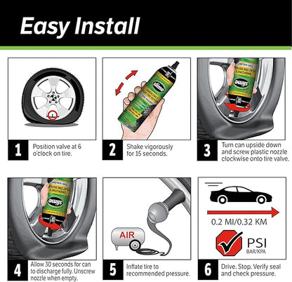 Slime 50166 Flat Tire Puncture Repair, Smart Spair Plus, Emergency Kit for Car Tires, Includes Sealant and Tire Inflator Pump, Suitable forTruck/SUV, 18 Min Fix