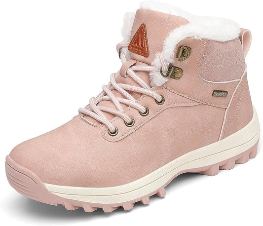 Mishansha Men's Waterproof Snow Boots, Insulated Warm Lined Winter Boot for Cold Weather, Non-Slip Outdoor Trekking Hiking Shoes Size 4-13.5