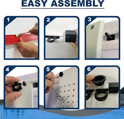 Rush Creek Creations - Fishing Rod Holder for Garage, Fishing Pole Rack Wall Mount & Tackle Storage, No Limit Vertical Fishing Rod Rack Holder, Modular Wall Unit, Fishing Pole Rods Rack