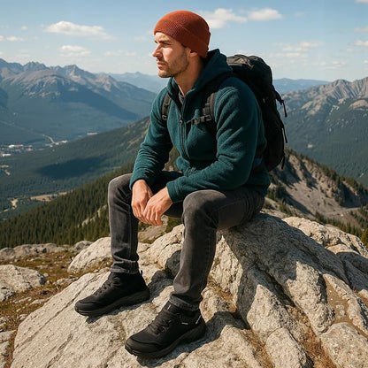 Queday Mens Waterproof Hiking Shoes Lightweight Outdoor Cordura Walking Shoes Breathable Hike Trekking Trails Camping Climbing