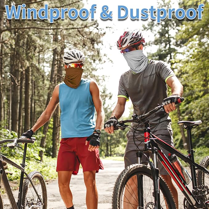 5 Pack Neck Gaiter Face Cover for UV Sun Protection, Dustproof Breathable Cooling Gator for Men Women Outdoor Sports