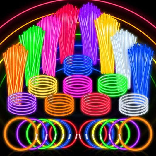 SpringFlower 200Pcs Ultra Bright Glow Sticks, Glow Sticks Bracelets For Kids Party Favors, Glow in The Dark Party Supplies, Glow Decorations, Neon Party Favors Glow Party, Wedding, Birthday
