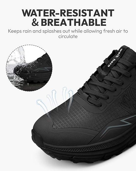 Mens Hiking Shoes for Plantar Fasciitis, Waterproof Walking Shoes for Men with Arch Support, Lightweight Mens Sneakers for Cushioned Comfort