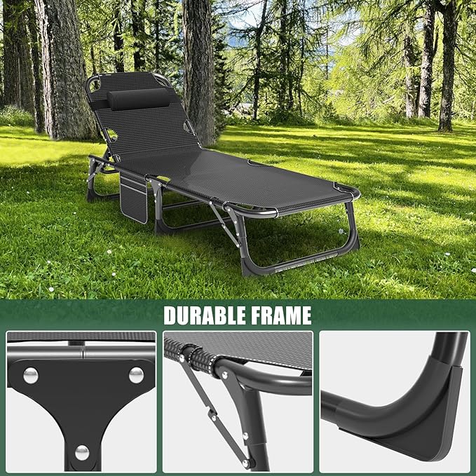 LILYPELLE Folding Camping Cot, Extra Wide Heavy Duty Sleeping Cots with Carry Bag, Double Layer Oxford Portable Travel Camp Cots for Home, Office Nap and Outdoor Beach