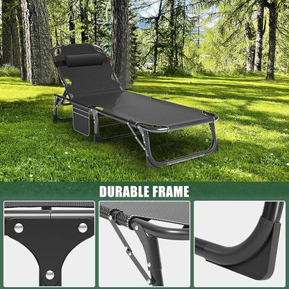 LILYPELLE Folding Camping Cot, Extra Wide Heavy Duty Sleeping Cots with Carry Bag, Double Layer Oxford Portable Travel Camp Cots for Home, Office Nap and Outdoor Beach