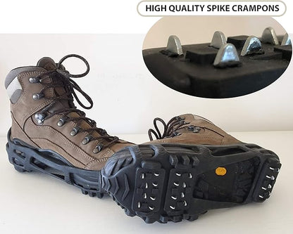 Limm Ice Snow Traction Cleats - Lightweight Crampon Cleats for Walking on Snow & Ice - Anti Slip Grippers Fasten Quickly & Easily Over Footwear - Protable Grips for Shoes and Boots