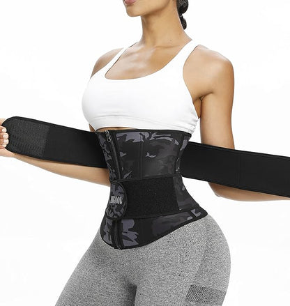 ANGOOL Neopren Waist Trainer for Women,Workout Plus Size Trimmer Belt Sauna Sweat Corset Cincher with Zipper