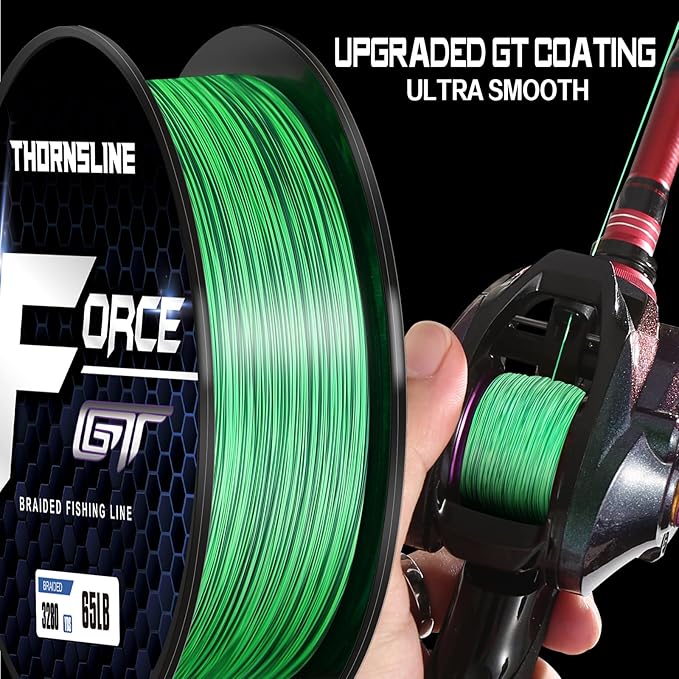 ThonrsLine Force Braided Fishing Line - Incredible Abrasion Resistant Braided Lines for Saltwater or Freshwater - Camo Design Braid for Extra Visibility