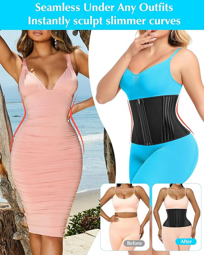 Short Torso Waist Trainer for Women Lower Belly Fat, Workout Fajas Colombianas Waist Cincher Corset