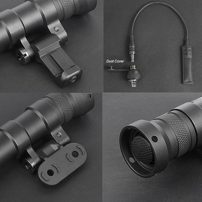 NOBUHIRO M340A 540 Lumens Tactical Flashlight, with Replaceable Mounting Rotating Base, Suitable for 20mm Picatinny & Mlok/Keymod Rail, Include with Remote Pressure & Push Button Switch