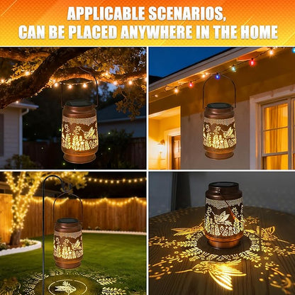 Hummingbird Solar Lantern - Hummingbird Solar Lights for Outside, Patio, Backyard, and Porch - Waterproof Hanging Lantern for Outside - Perfect Gifts for Women