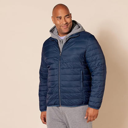 Amazon Essentials Men's Packable Lightweight Water-Resistant Puffer Jacket (Available in Big & Tall)