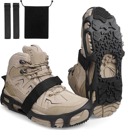 Spikeless Ice Cleats,Anti-Slip Snow Winter Traction Grips Crampoms for Slick Wet Surface Indoor Outdoor Use Ice Shoes Grippers Rubber Tread Overshoes
