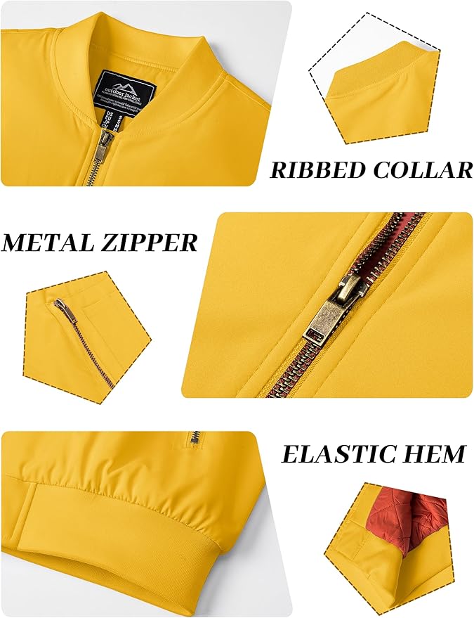 KEFITEVD Men's Jacket Casual Windproof Bomber Jackets Full Zip Windbreaker Warm Winter Padded Coats