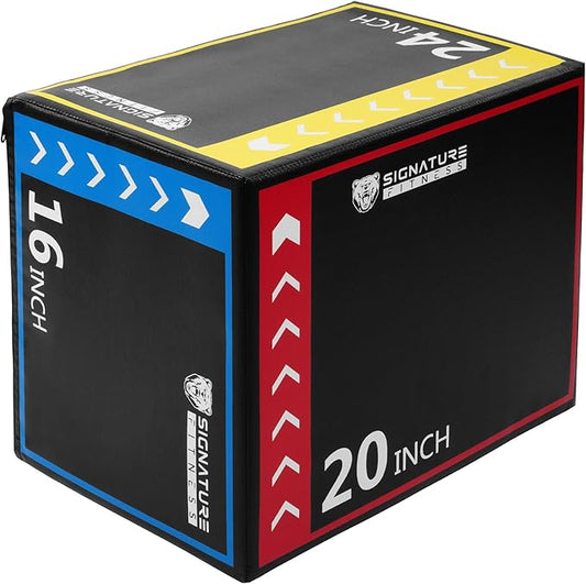 Fitvids Plyo Box 3-in-1 Foam Plyometric Jump Box for Home Gym Training Fitness Workout Exercise