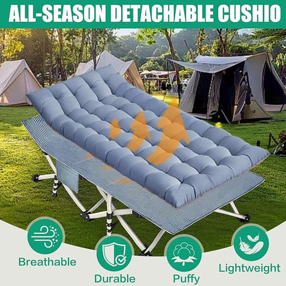 2 Pack Extra Large Cot 32" Width Camping Cot with Comfortable Mattress for Adults Oversize XXL Cots for Camping Bed Folding Cot Heavy Duty with Carry Bag for Outdoor Indoor Home