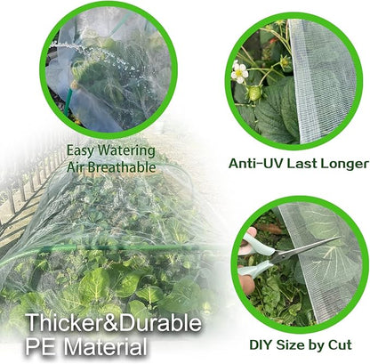 Garden Netting for Raised Bed 10'x 26', Mesh Netting Plant Covers, Bird Netting for Garden Protection, Plant Net Barrier, Screen for Row Cover, Vegetables, Fruits, Flowers