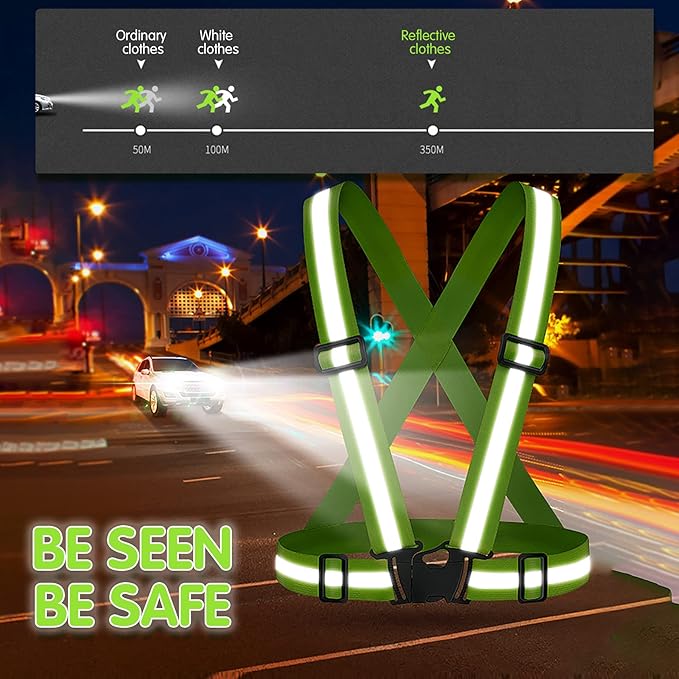Reflective Safety Vest 2pcs - High Visibility Vest Adjustable Straps for Outdoor Jogging, Cycling,Walking,Workers