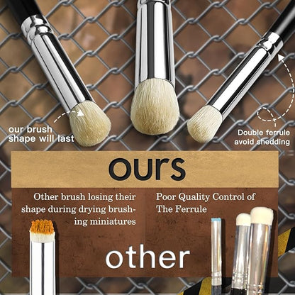 Golden Maple Dry Brush Miniature Painting, 18PC Miniature Paint Brushes Model Brushes Micro Detail Paint Brush Set, Fine Detailing for Acrylics, Watercolors, Models, Figurine