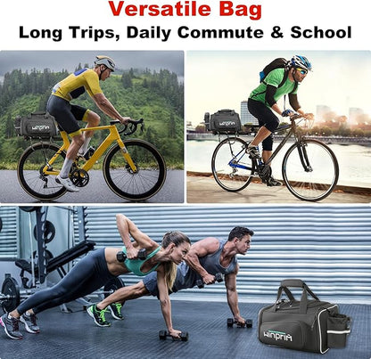 Bike Bags for Bicycle Rack Bag,18-20L Pannier Trunk Pannier with Rain Cover,Water Resistant Ebike Saddle Bag for Rear Rack handlebar Shoulder Bag for Commuter Travel Outdoor Cycling,1680D